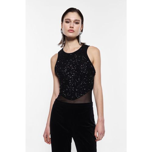 Bodysuit senza maniche in paillettes - Imperial - Modalova