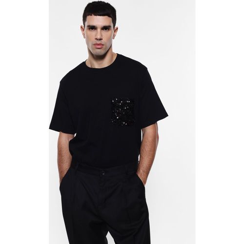 T-shirt con maniche corte e taschino di paillettes - Imperial - Modalova