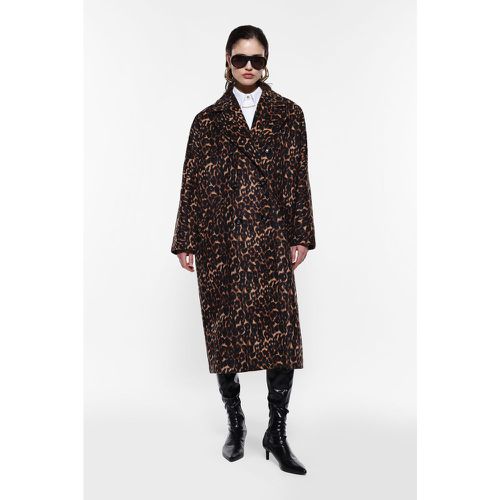 Cappotto doppiopetto stampa leopardata - Imperial - Modalova