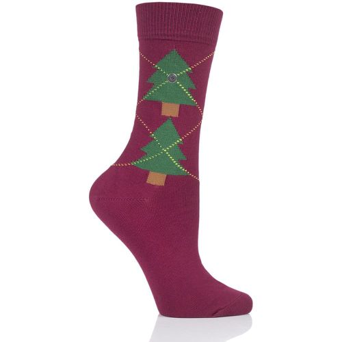 Pair Christmas Tree Argyle Cotton Socks Ladies 3.5-7 Ladies - Burlington - Modalova