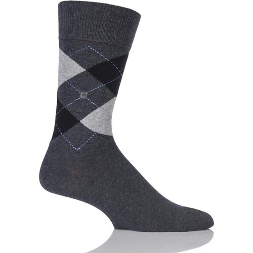 Pair Charcoal King Argyle Cotton Socks Men's 11-14 Mens - Burlington - Modalova