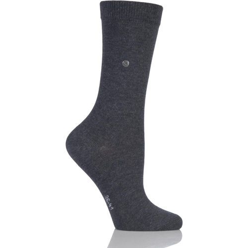 Pair Charcoal Lady Plain Cotton Socks Ladies 3.5-7 Ladies - Burlington - Modalova