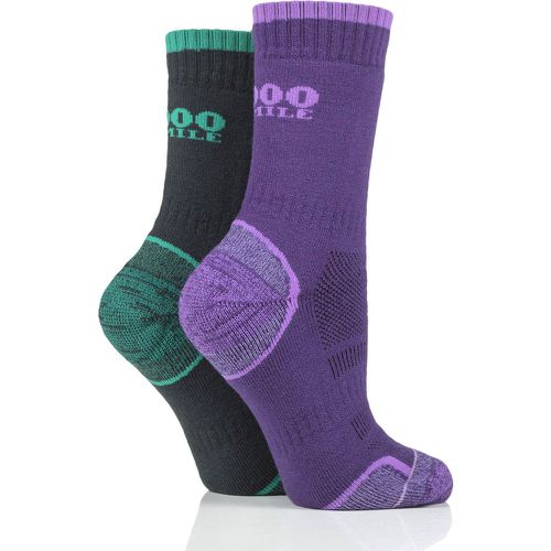 Mens and Ladies 2 Pair Single Layer Walking Socks /Emerald 6-8.5 Ladies - 1000 Mile - Modalova