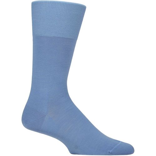 Mens 1 Pair Airport Plain Virgin Wool and Cotton Business Socks Cornflower 8.5-9.5 Mens - Falke - Modalova