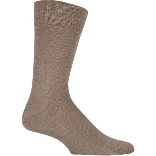 Pair Nutmeg Melange Sensitive London Cotton Left and Right Socks With Comfort Cuff Men's 11.5-14 Mens - Falke - Modalova