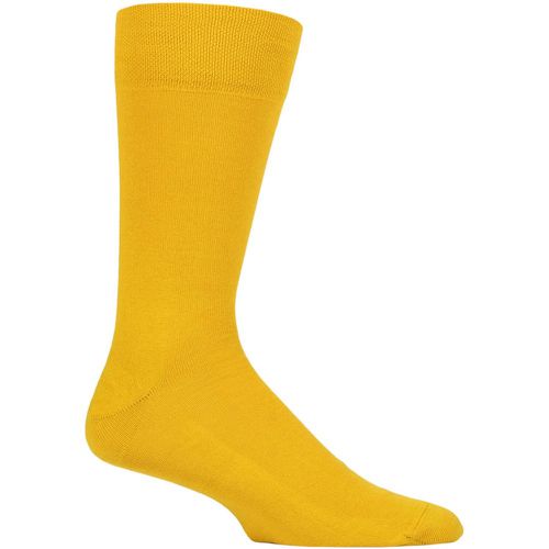 Mens 1 Pair Sensitive London Cotton Left and Right Socks With Comfort Cuff Mustard 5.5-8 Mens - Falke - Modalova