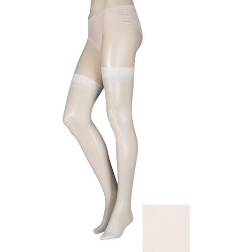 Pair Satin Stockings 15 Denier 100% Nylon Ladies One Size - Elle - Modalova