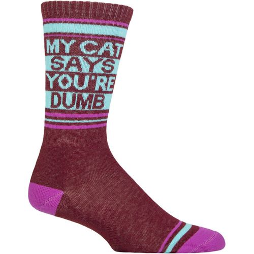 Pair My Cat Says You're Dumb Cotton Socks Multi One Size - Gumball Poodle - Modalova