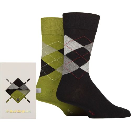 Mens 2 Pair Argyle Gift Boxed Cotton Socks Navy / 6.5-11 Mens - Burlington - Modalova