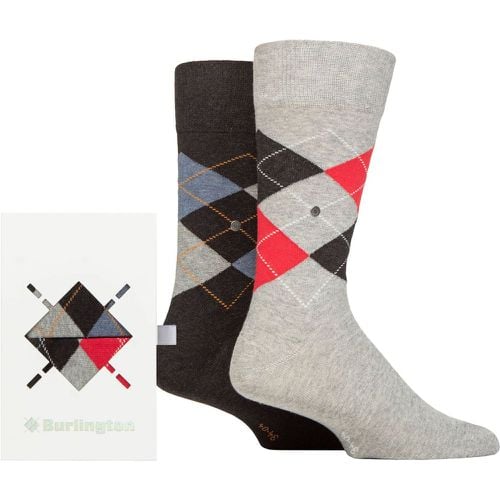 Mens 2 Pair Argyle Gift Boxed Cotton Socks Light 6.5-11 Mens - Burlington - Modalova