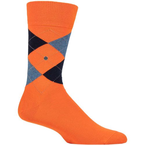 Mens 1 Pair King Argyle Cotton Socks / Grey 6.5-11 Mens - Burlington - Modalova