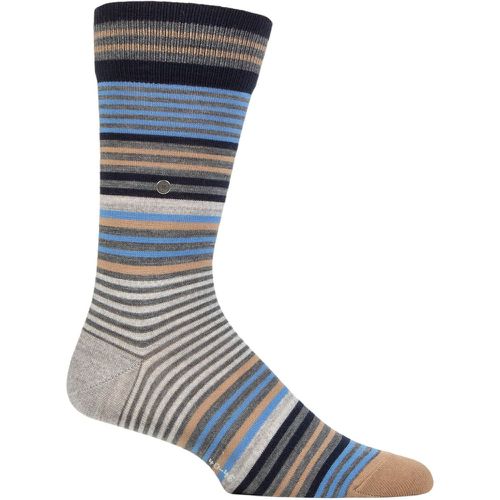 Mens 1 Pair Stripe Wool Socks Dark 6.5-11 Mens - Burlington - Modalova