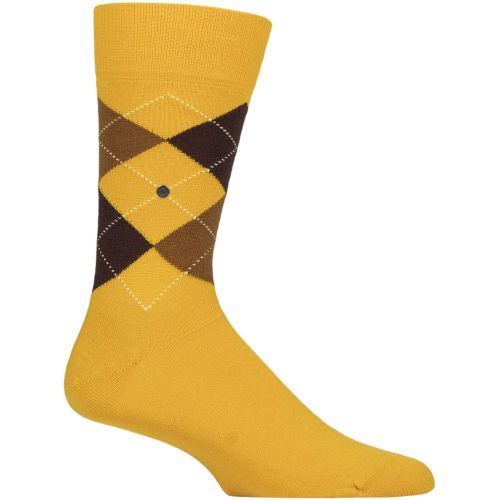 Mens 1 Pair Edinburgh Virgin Wool Argyle Socks Solar 6.5-11 Mens - Burlington - Modalova