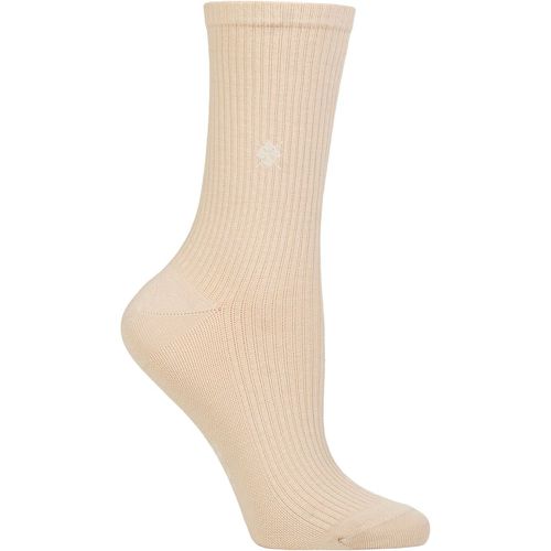 Women's 1 Pair York Organic Cotton Ribbed Socks Beige 3.5-7 Ladies - Burlington - Modalova