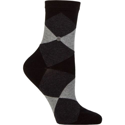 Women's 1 Pair Bonnie Cotton All Over Blend Argyle Socks 3.5-7 Ladies - Burlington - Modalova