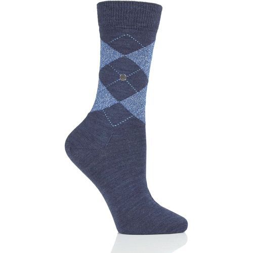 Women's 1 Pair Marylebone Lurex Virgin Wool Socks Denim 3.5-7.5 Ladies - Burlington - Modalova