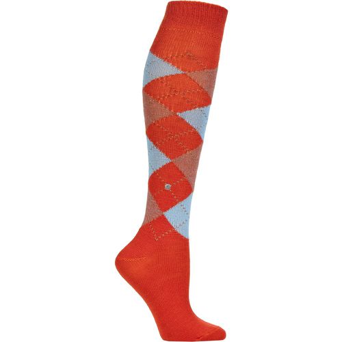 Women's 1 Pair Whitby Extra Soft Argyle Knee High Socks / Blue 3.5-7 Ladies - Burlington - Modalova