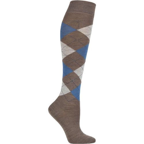 Women's 1 Pair Marylebone Argyle Wool Knee High Socks / Blue - Burlington - Modalova