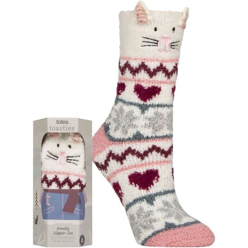 Women's 1 Pair Totes Cosy Novelty Slipper Socks Cat 4-8 Women's - SockShop - Modalova