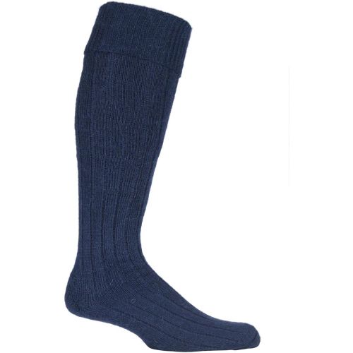 Pair Navy of London Mohair Knee High Socks With Extra Cushioning and Ribbed Top Unisex 4-7 Unisex - SOCKSHOP of London - Modalova