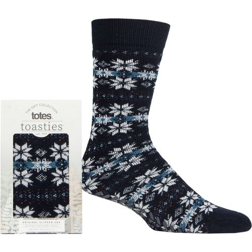 Mens 1 Pair Original Novelty Slipper Socks with Grip Fair Isle 8-11 Mens - Totes - Modalova