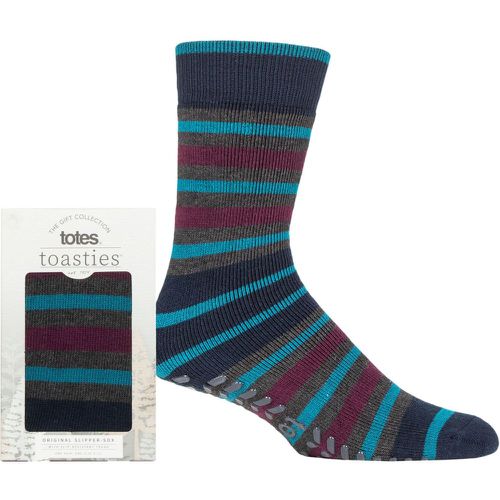 Pair Navy Stripe Originals Slipper Socks Men's One Size - Totes - Modalova