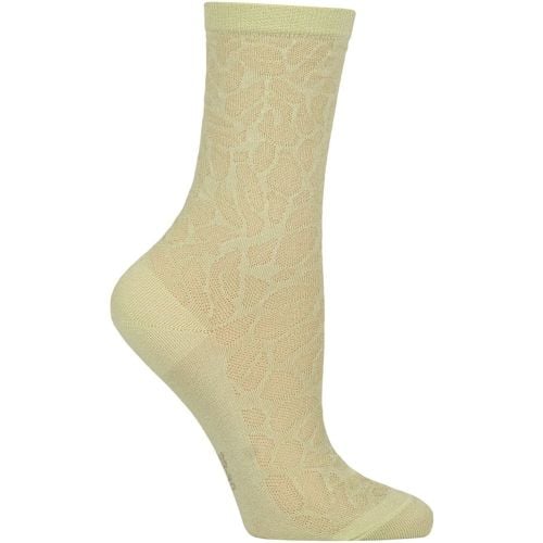 Women's 1 Pair Falke Creole Texture Animal Print Cotton Socks Jade 7-8 Women's - SockShop - Modalova