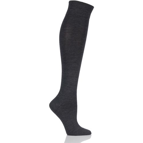 Pair Anthracite Sensitive Berlin Merino Wool Left And Right Knee High Socks Ladies 5.5-8 Ladies - Falke - Modalova