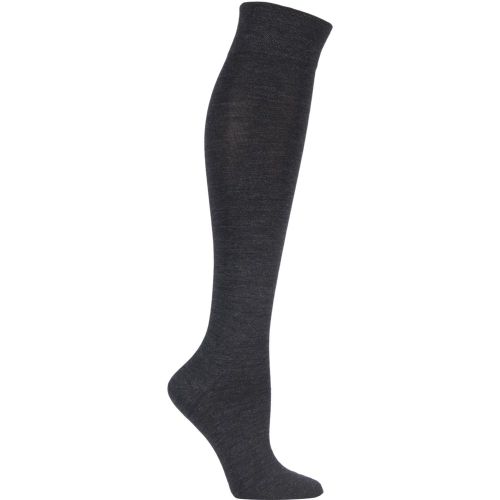 Pair Anthracite Sensitive Berlin Merino Wool Left And Right Knee High Socks Ladies 2.5-5 Ladies - Falke - Modalova