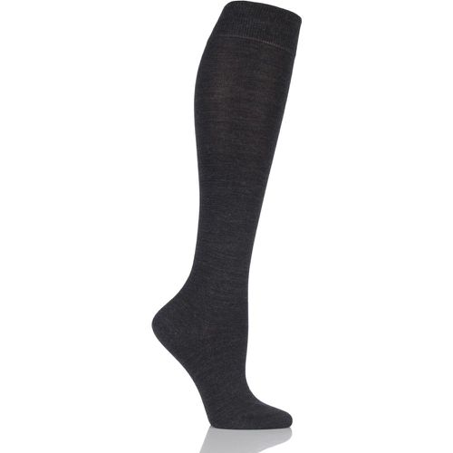 Pair Anthracite Soft Merino Wool Knee High Socks Ladies 5.5-6.5 Ladies - Falke - Modalova