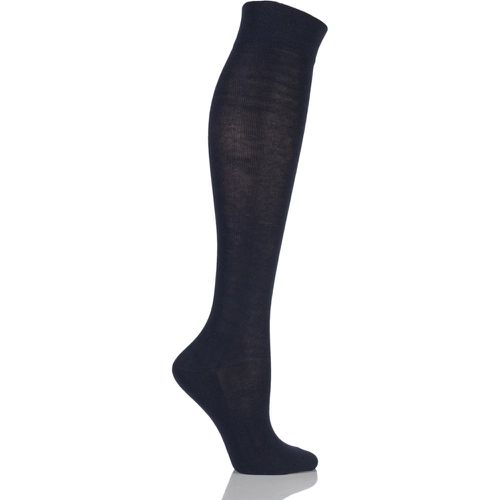 Pair Dark Navy Sensitive London Left and Right Comfort Cuff Cotton Knee High Socks Ladies 5.5-8 Ladies - Falke - Modalova