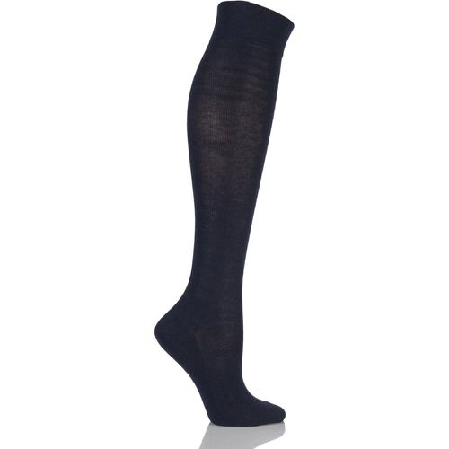 Women's 1 Pair Sensitive London Left and Right Comfort Cuff Cotton Knee High Socks Dark Navy 35-38 - Falke - Modalova