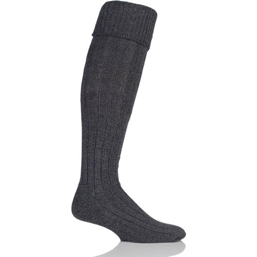 Pair Charcoal Marl Birkdale Cotton Cushioned Knee High Golf Socks Men's 12-14 Mens - Glenmuir - Modalova