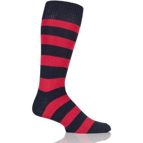 Pair Rich Navy / Brigade of London Bold Broad Stripe Cotton Socks Men's 7-11 Mens - SOCKSHOP of London - Modalova