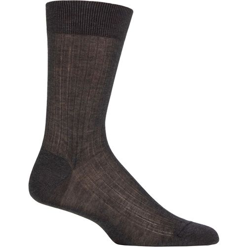 Mens 1 Pair Vale 100% Cotton Tailored Ribbed Plain Socks Dark Mix 6.5-7.5 Mens - Pantherella - Modalova