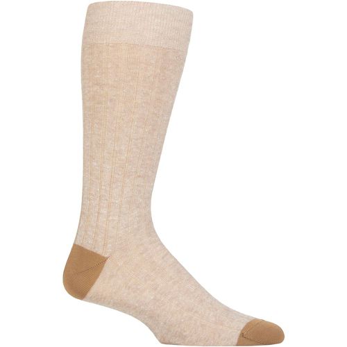 Mens 1 Pair Hamada Cotton and Linen Blend Socks Linen 7.5-9.5 Mens - Pantherella - Modalova