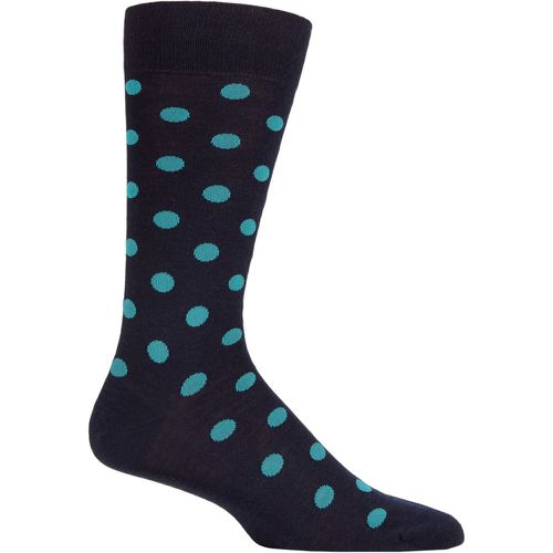 Mens 1 Pair Helianthus Merino Wool All Overs Spots Socks Navy 10-12 Mens - Pantherella - Modalova