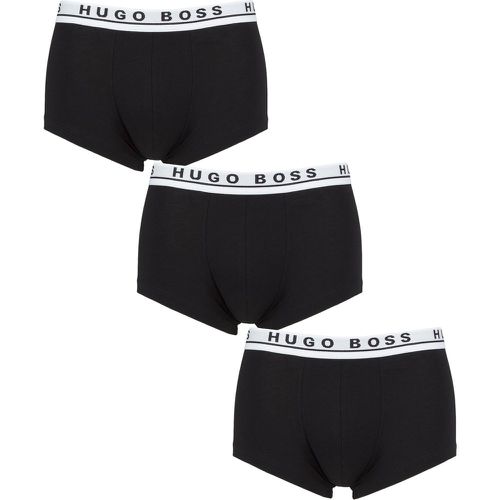 Mens 3 Pack BOSS Plain Cotton Stretch Trunks Logo Extra Large - Hugo Boss - Modalova