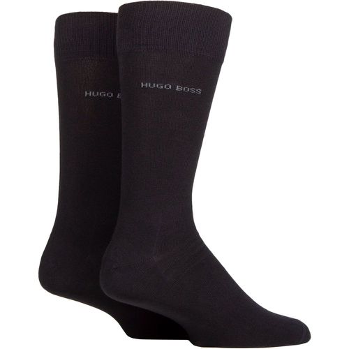 Mens 2 Pair BOSS Plain Cotton Socks 8.5-11 Mens - Hugo Boss - Modalova
