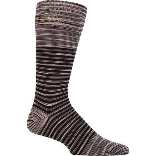 Mens 1 Pair Aurelia Space Dye Striped Organic Cotton Socks with Comfort Cuff Steel 7.5-9.5 Mens - Pantherella - Modalova