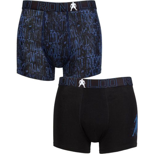 Boys 2 Pack Cotton Boxer Shorts Blue Print/Black 7-9 Years - CR7 - Modalova
