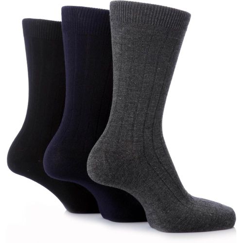 Pair Black / Navy / Grey Classic Bamboo Rib Socks Men's 7-11 Mens - Pringle Of Scotland - Modalova