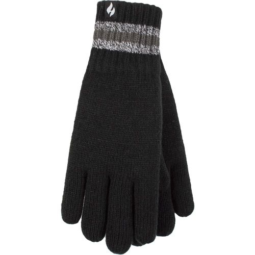 Mens 1 Pack SOCKSHOP Cedar Stripe Cuff Gloves S/M - Heat Holders - Modalova