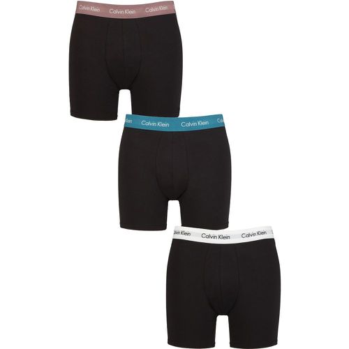 Mens 3 Pack Cotton Stretch Longer Leg Trunks Capri / Ocean Depths XL - Calvin Klein - Modalova