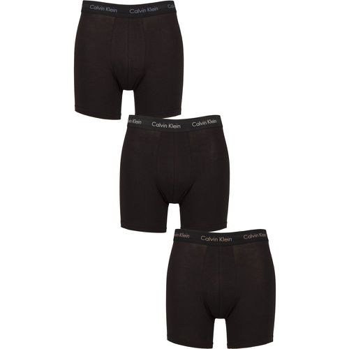 Mens 3 Pack Calvin Klein Cotton Stretch Longer Leg Trunks Rock Ridge / Fudge / Bruchetta XS - SockShop - Modalova