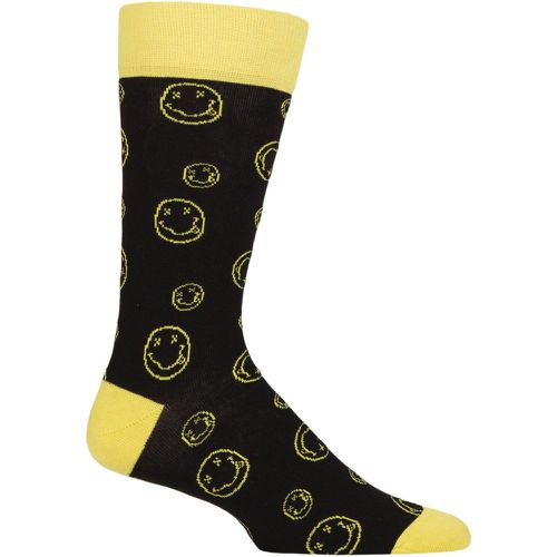 Music Collection 1 Pair Nirvana Cotton Socks Outline Happy One Size - SockShop - Modalova