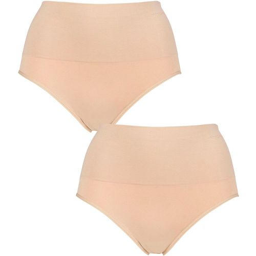 Ladies 2 Pack Seamless Smoothies Full Brief Underwear Rose Beige 14-16 UK - Ambra - Modalova