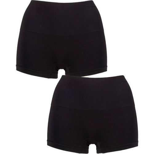 Ladies 2 Pack Seamless Smoothies Shorties Underwear UK 12-14 - Ambra - Modalova