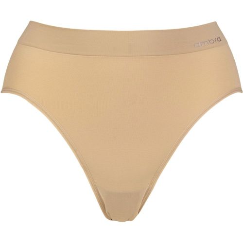 Ladies 1 Pack Ambra Bondi Bare Hi Cut Brief Underwear Rose Beige UK 12-14 - SockShop - Modalova
