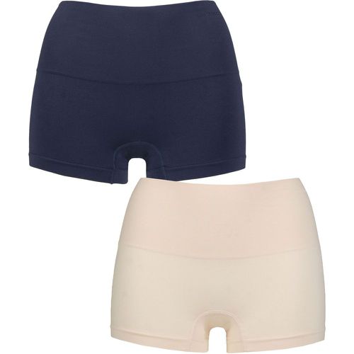 Ladies 2 Pack Ambra Seamless Smoothies Shorties Underwear Navy UK 8-10 - SockShop - Modalova